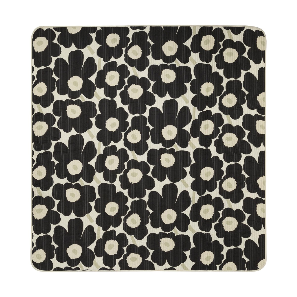 Marimekko Unikko överkast 260x260 cm Charcoal-sand | Skandinavisk Design | Underlakan | Svart
