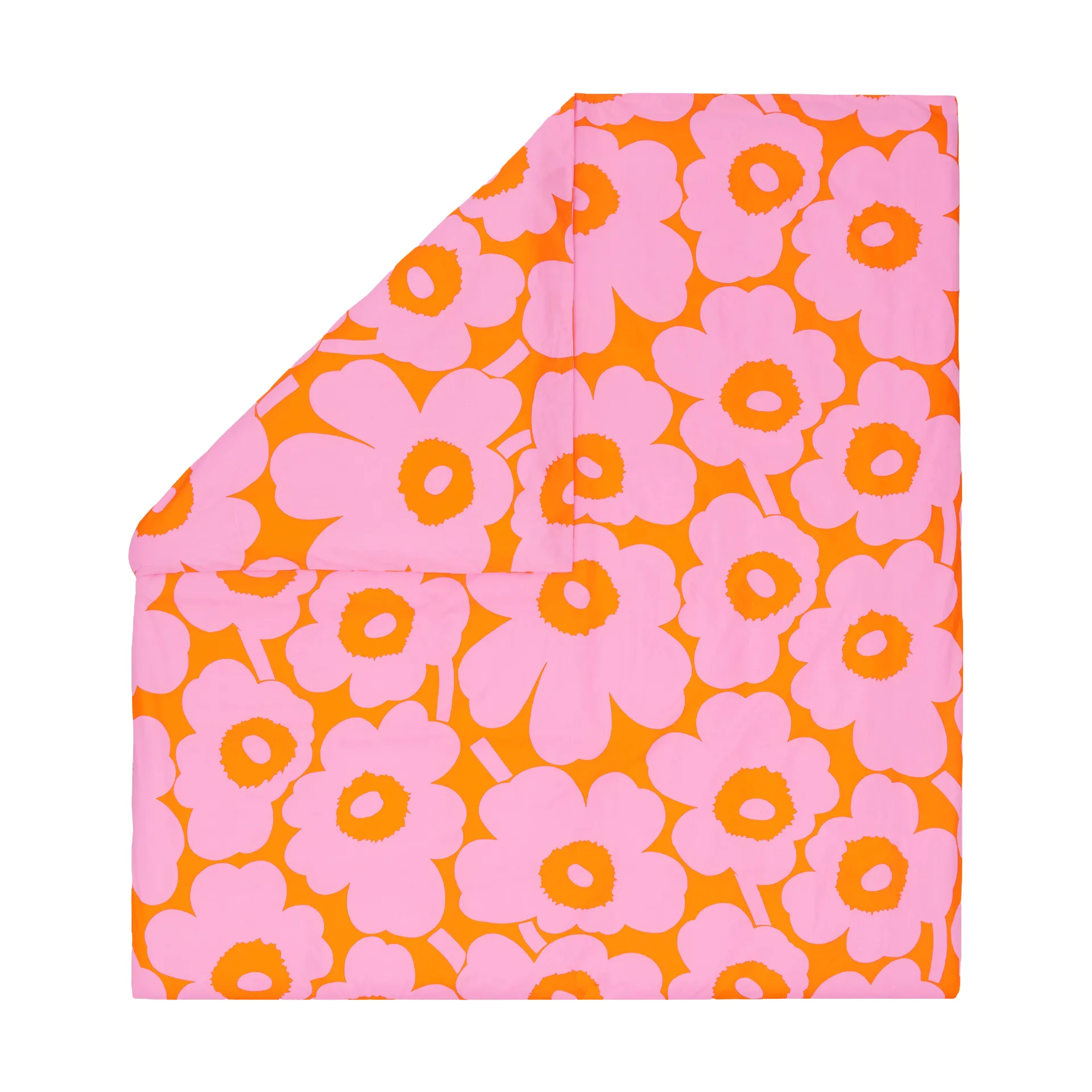 Unikko påslakan 220x240 cm, Orange-pink Marimekko