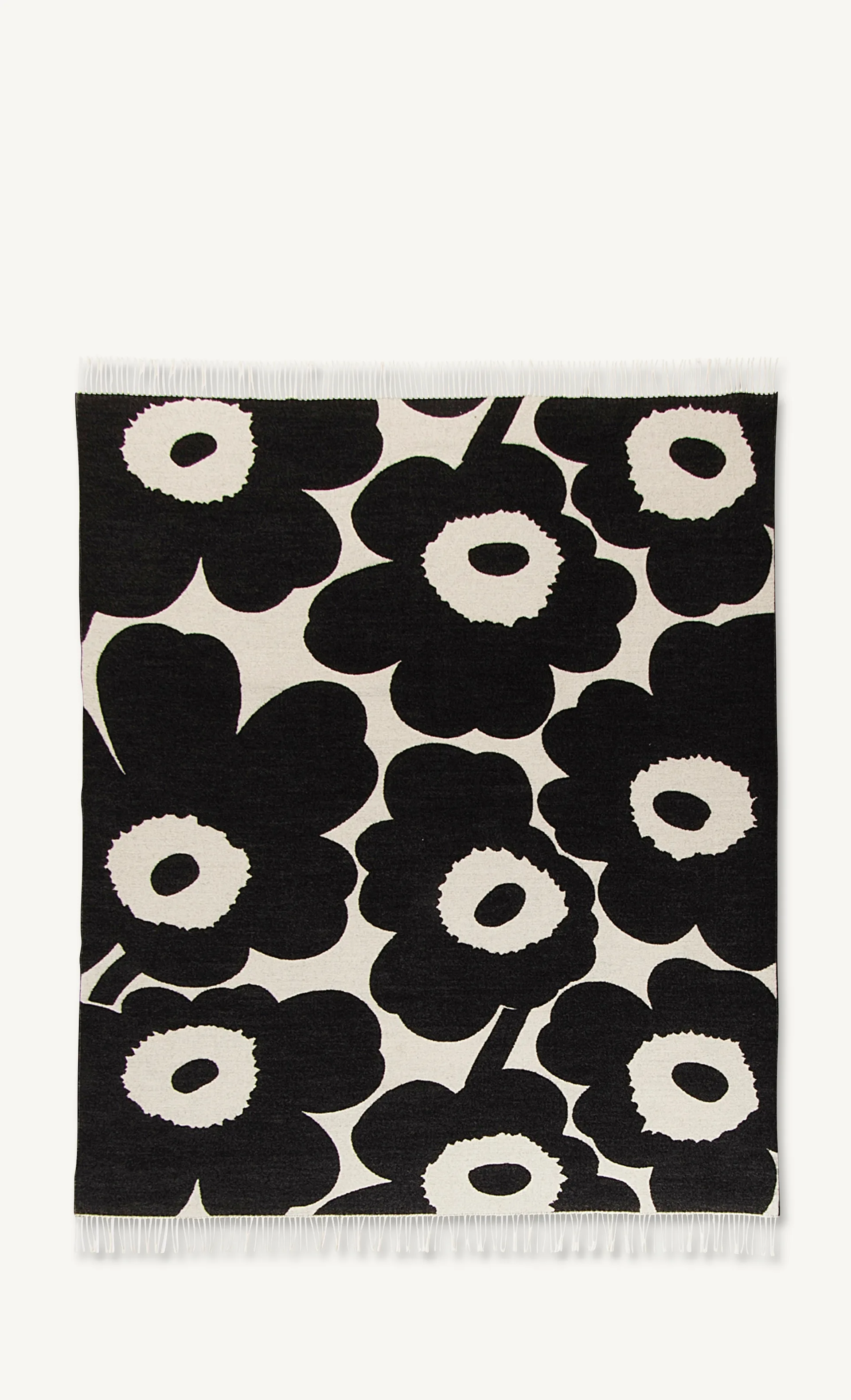Unikko pläd 130x180 cm, Vit-svart Marimekko
