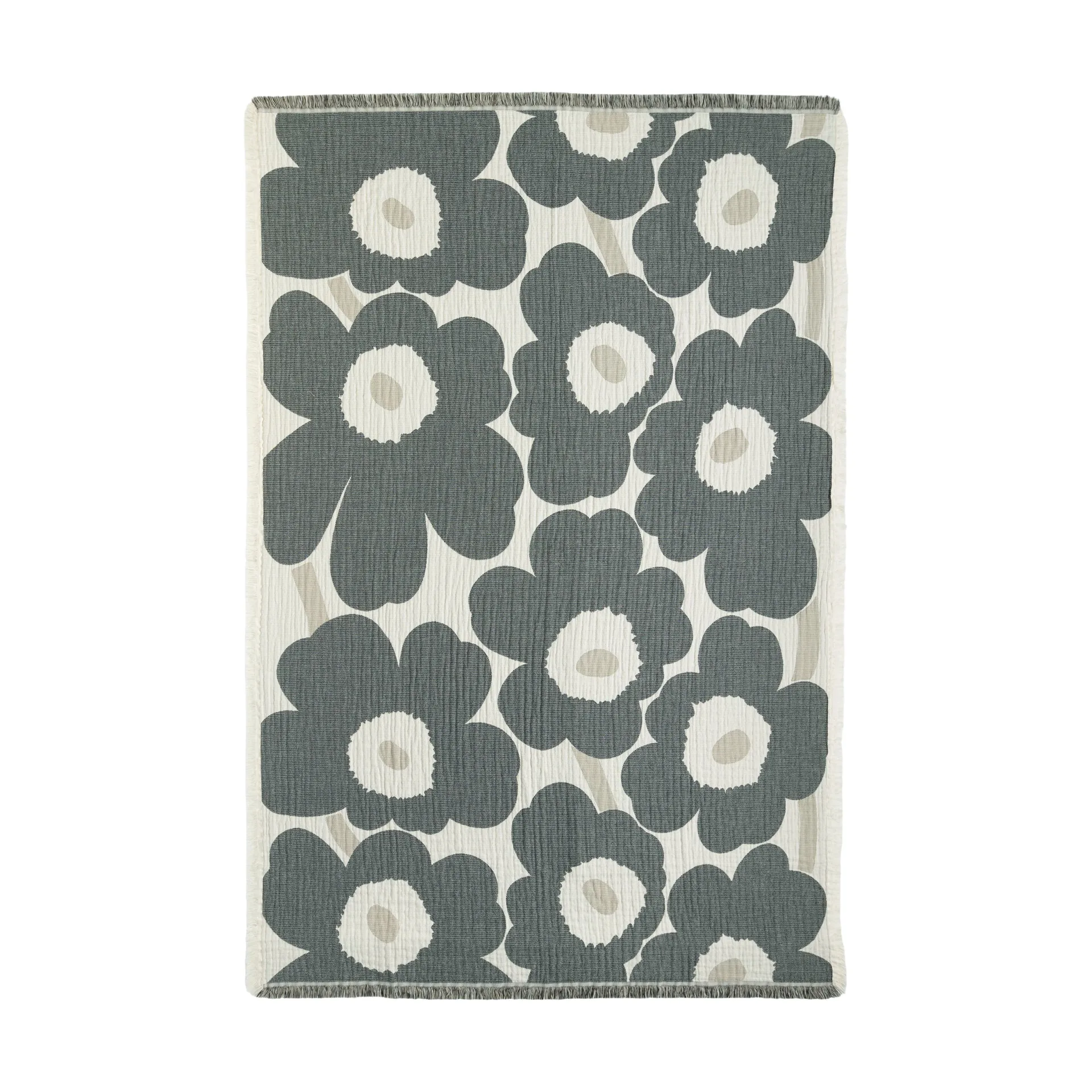 Unikko pläd 150x220 cm, Off white-charcoal-sand Marimekko
