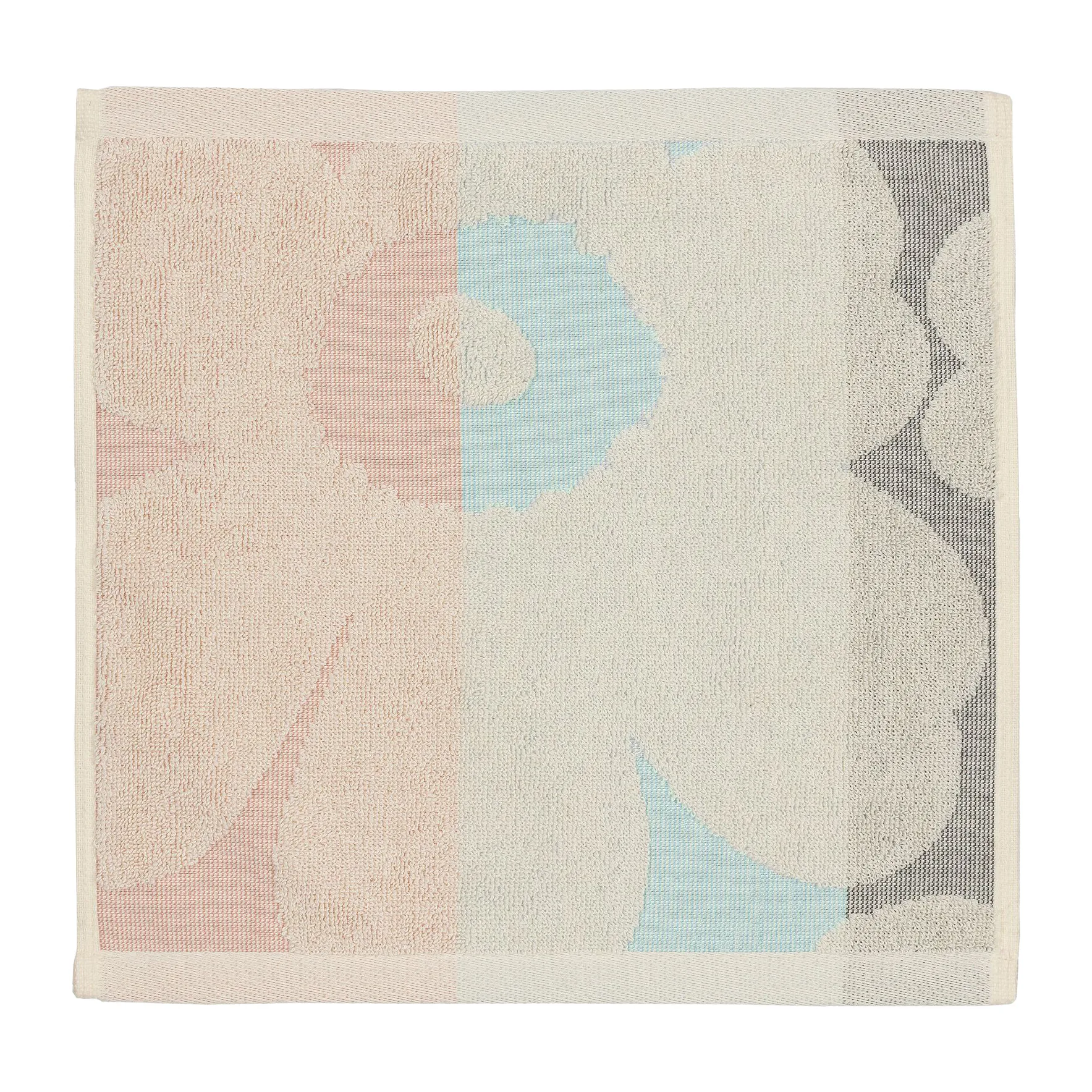 Unikko Ralli handduk off white-peach-blue, 30x30 cm Marimekko