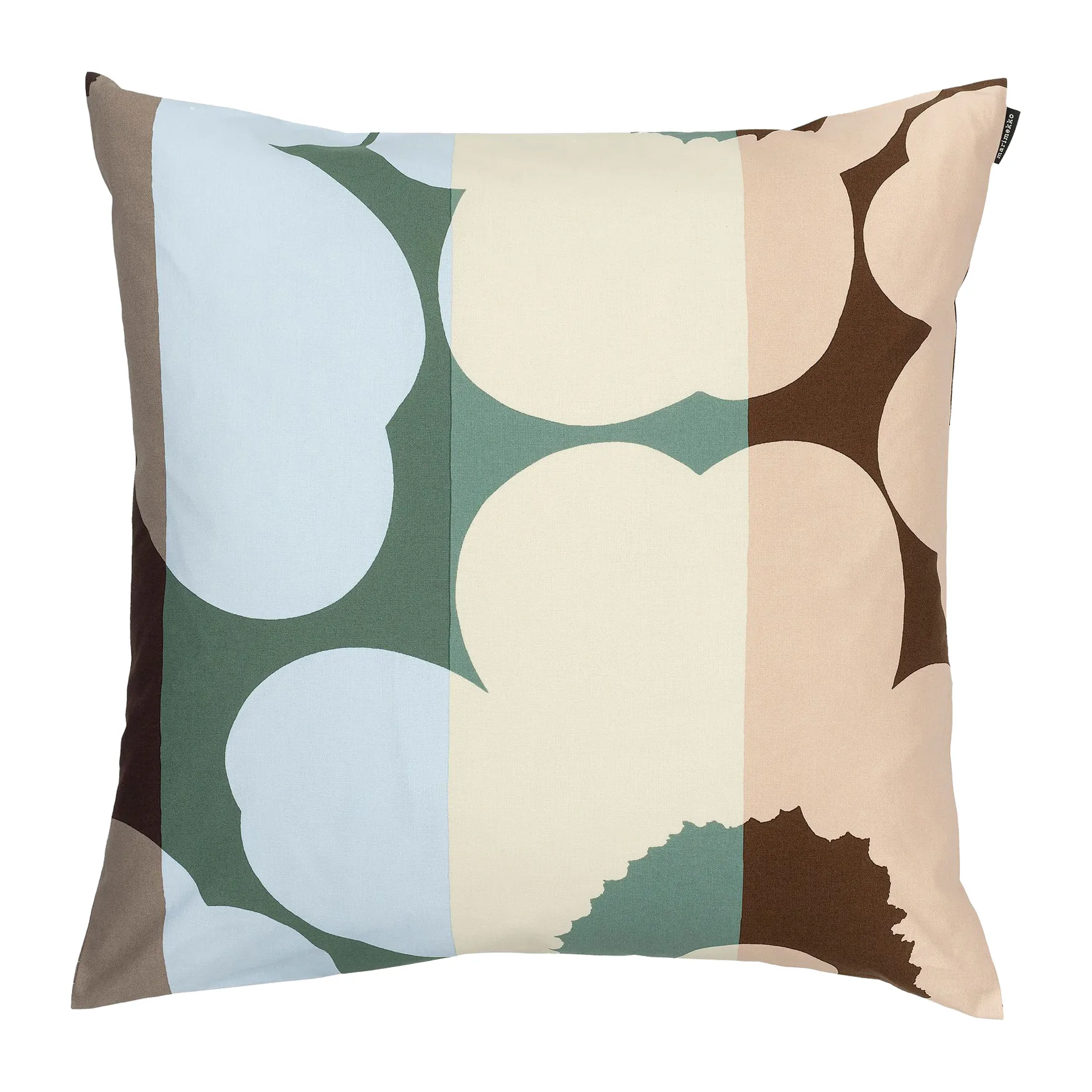 Unikko Ralli kuddfodral 50x50 cm, Brown-petrol-pink Marimekko