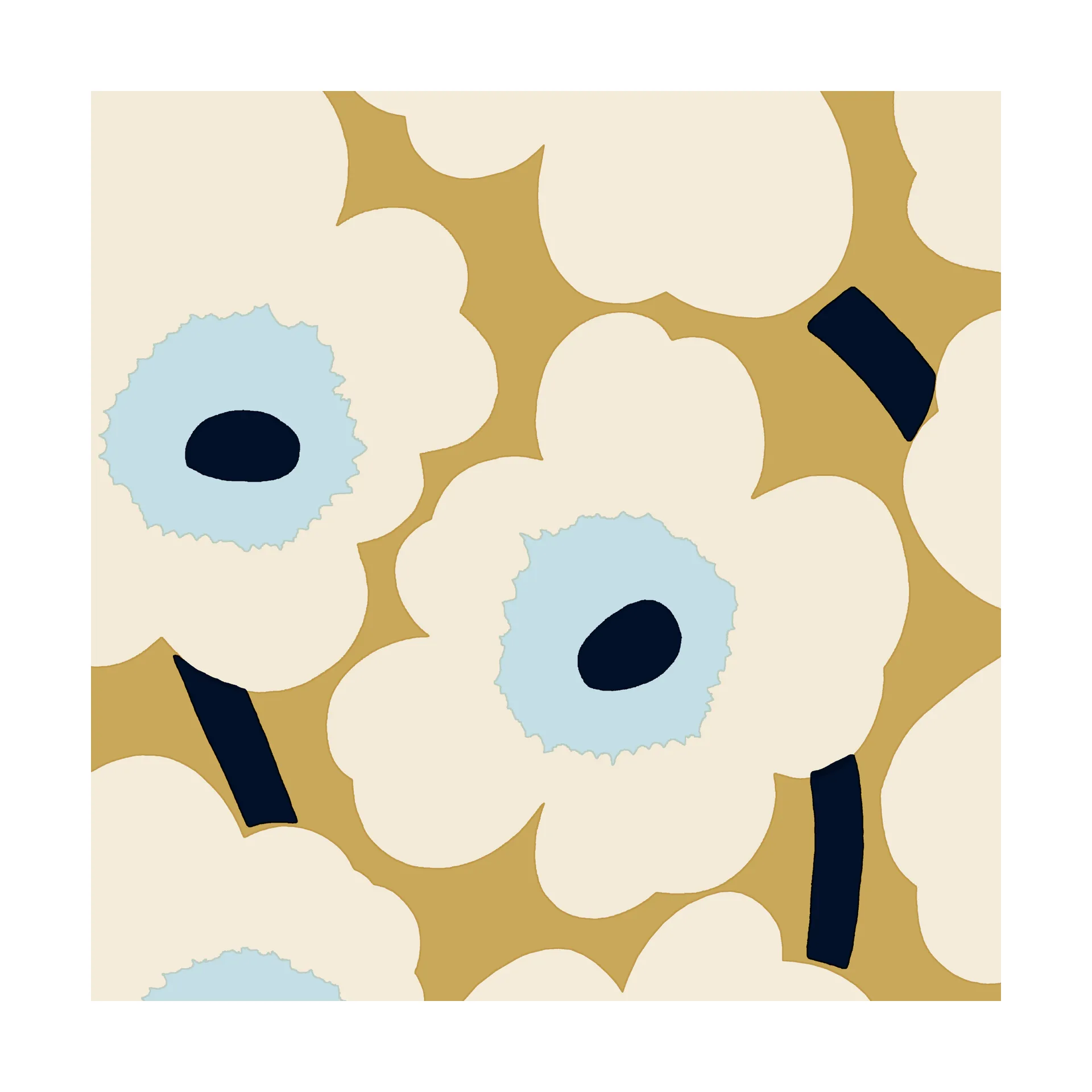 Unikko servett 33x33 cm 20-pack, Beige-Blue Marimekko