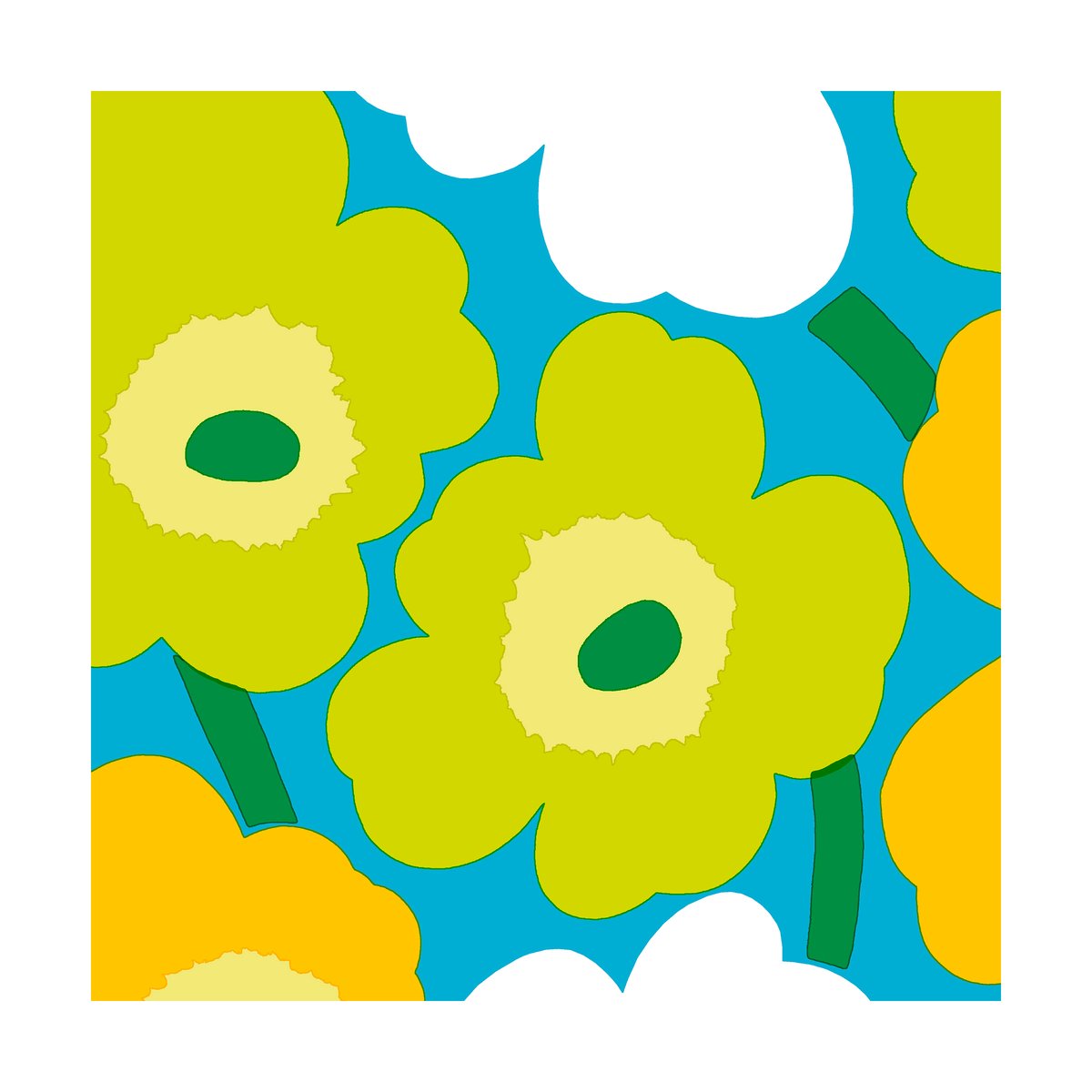 Marimekko Unikko servett 33x33 cm 20-pack Blue-Green