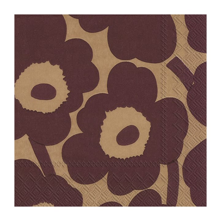 Unikko servett 33x33 cm 20-pack - Linen-bordeaux - Marimekko