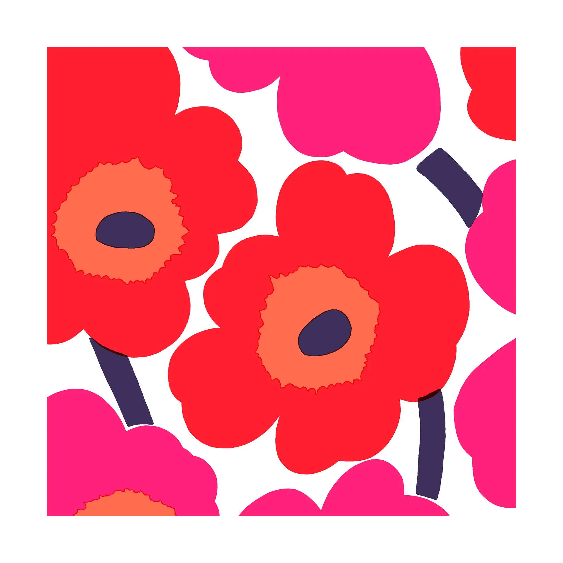 Unikko servett 33x33 cm 20-pack, Red Marimekko