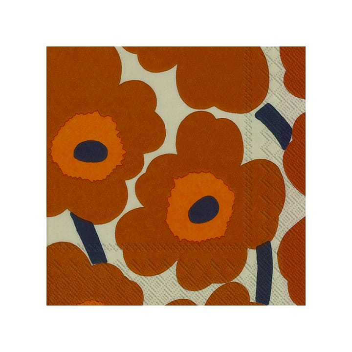 Unikko servett 33x33 cm 20-pack - Terracotta - Marimekko