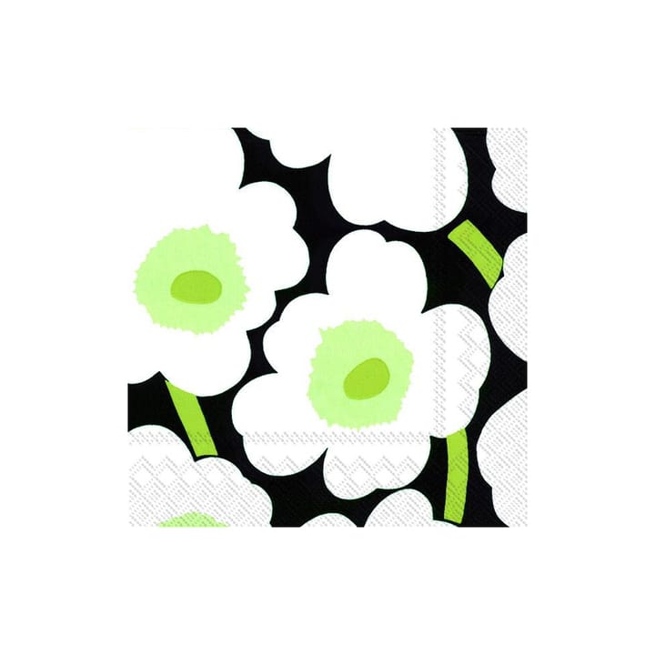 Unikko servett 33x33 cm 20-pack - Vit-svart - Marimekko