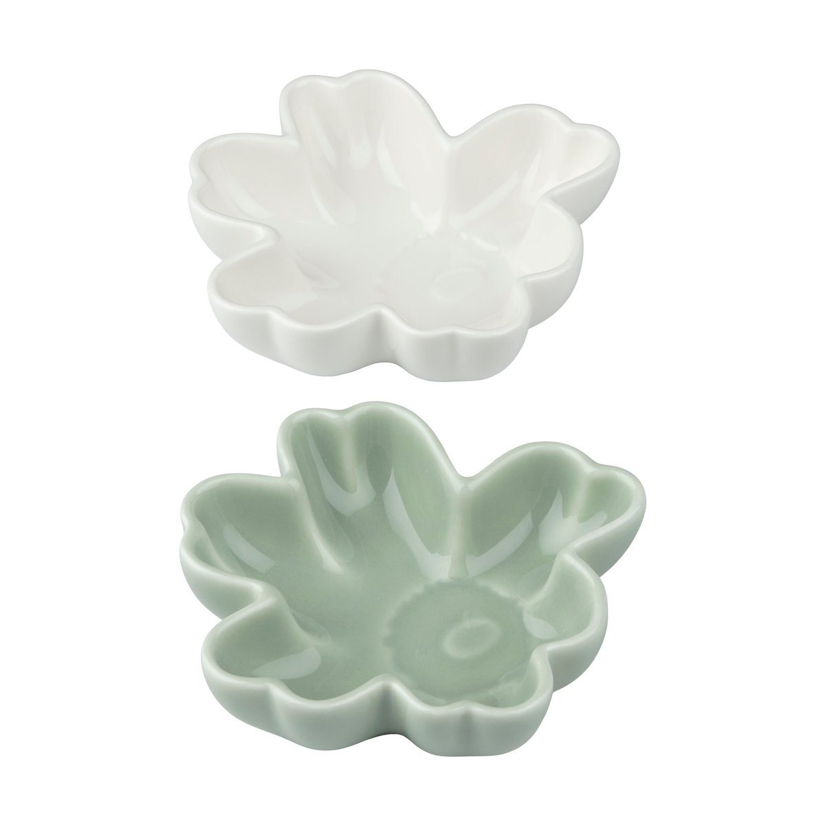 Marimekko Unikko shape skål 11 cm 2 delar White-light green