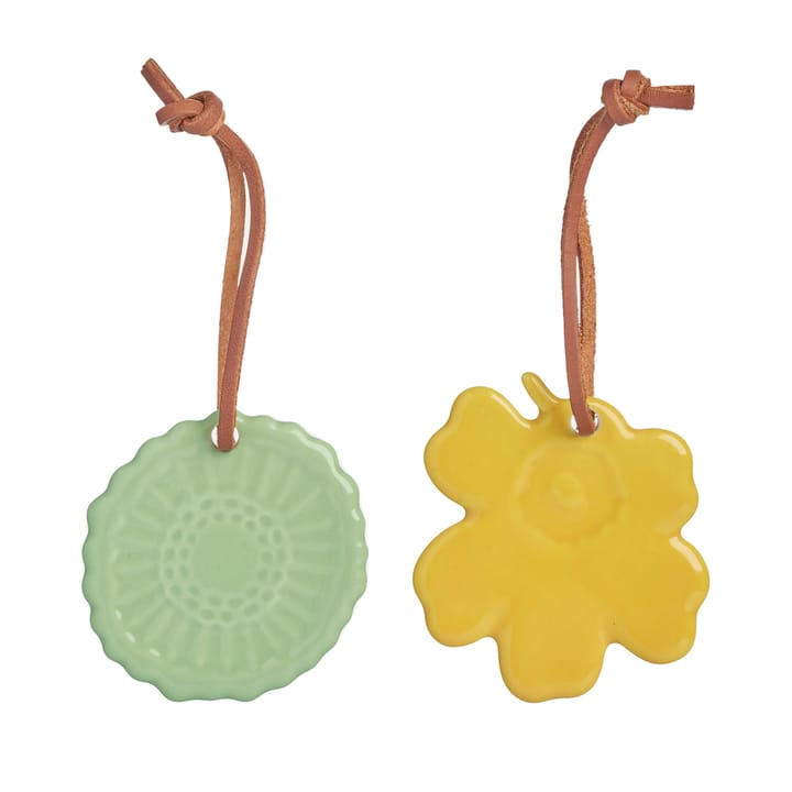 Unikko Siirtolapuutarha påskhänge 2 delar - Gul-mint - Marimekko