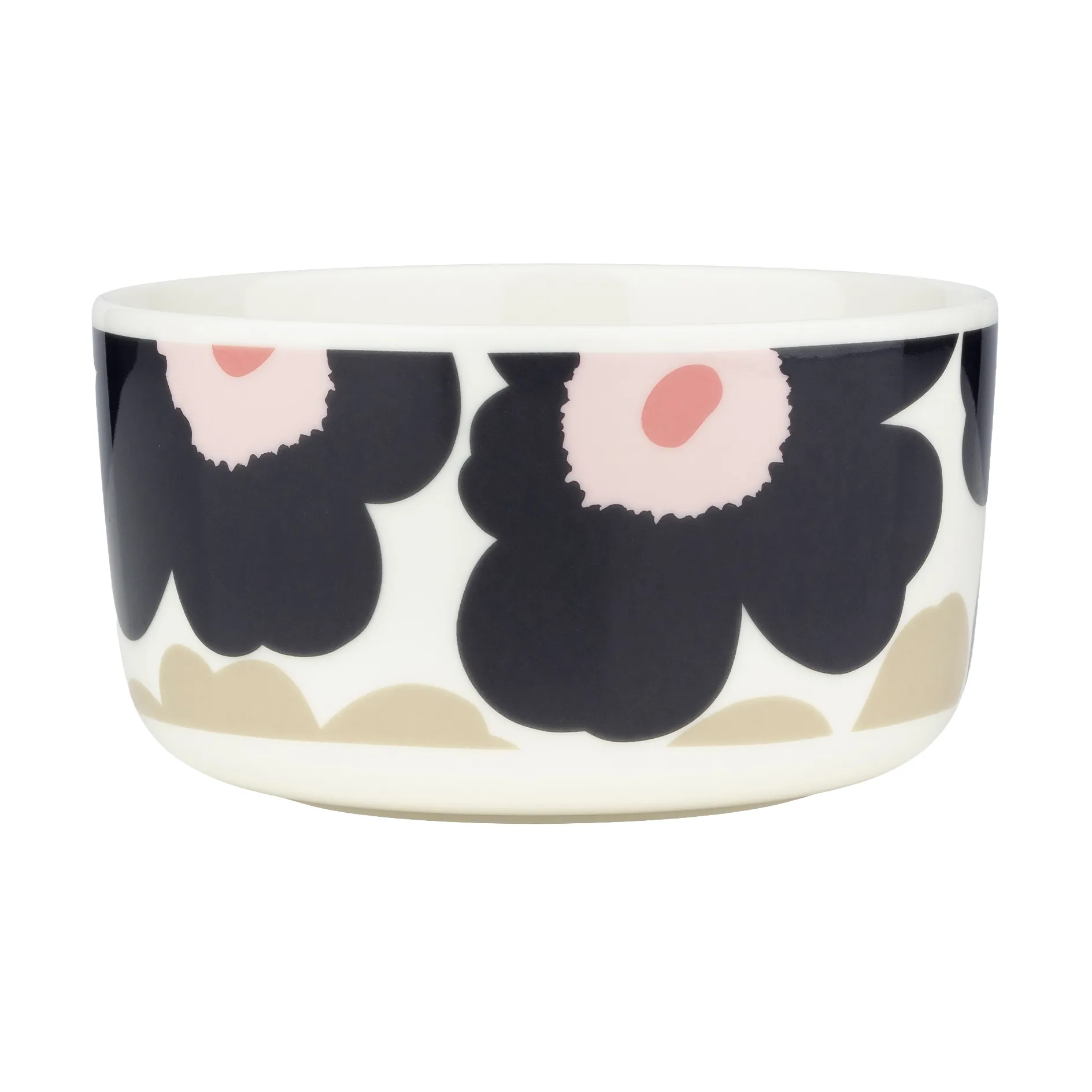 Unikko skål 5 dl, Off white-charcoal-sand-pink Marimekko