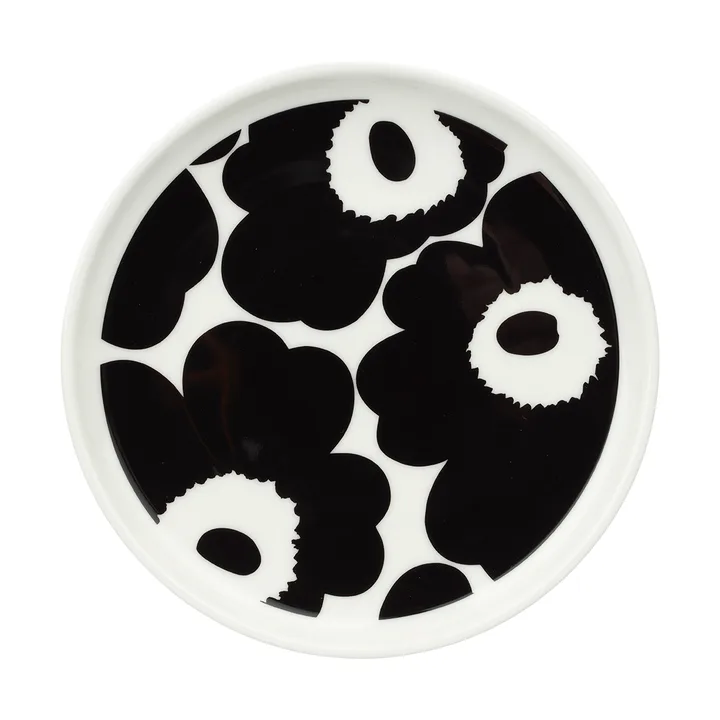Unikko tallrik Ø13,5 cm - Black-White - Marimekko