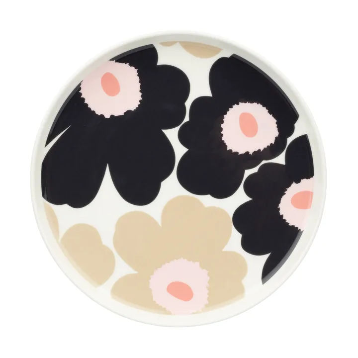 Unikko tallrik Ø20 cm - Off white-charcoal-sand-pink - Marimekko