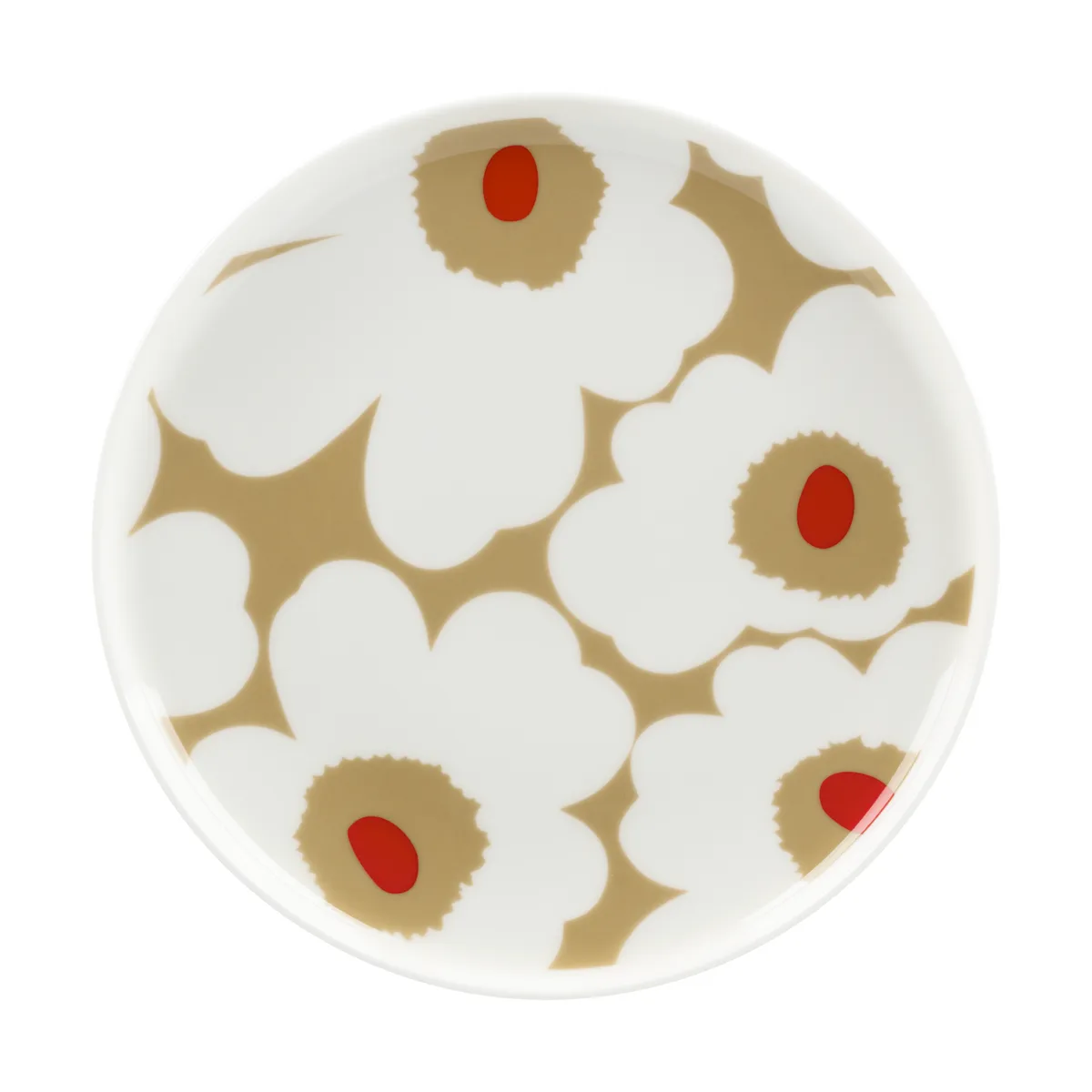 Marimekko Unikko tallrik Ø20 cm White-beige-red
