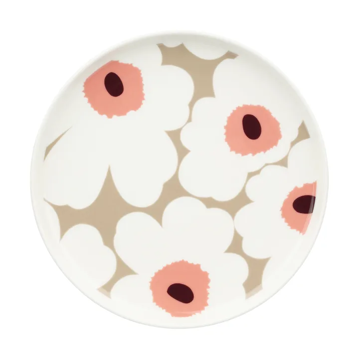 Unikko tallrik Ø20 cm - White-clay-powder-dark wine - Marimekko