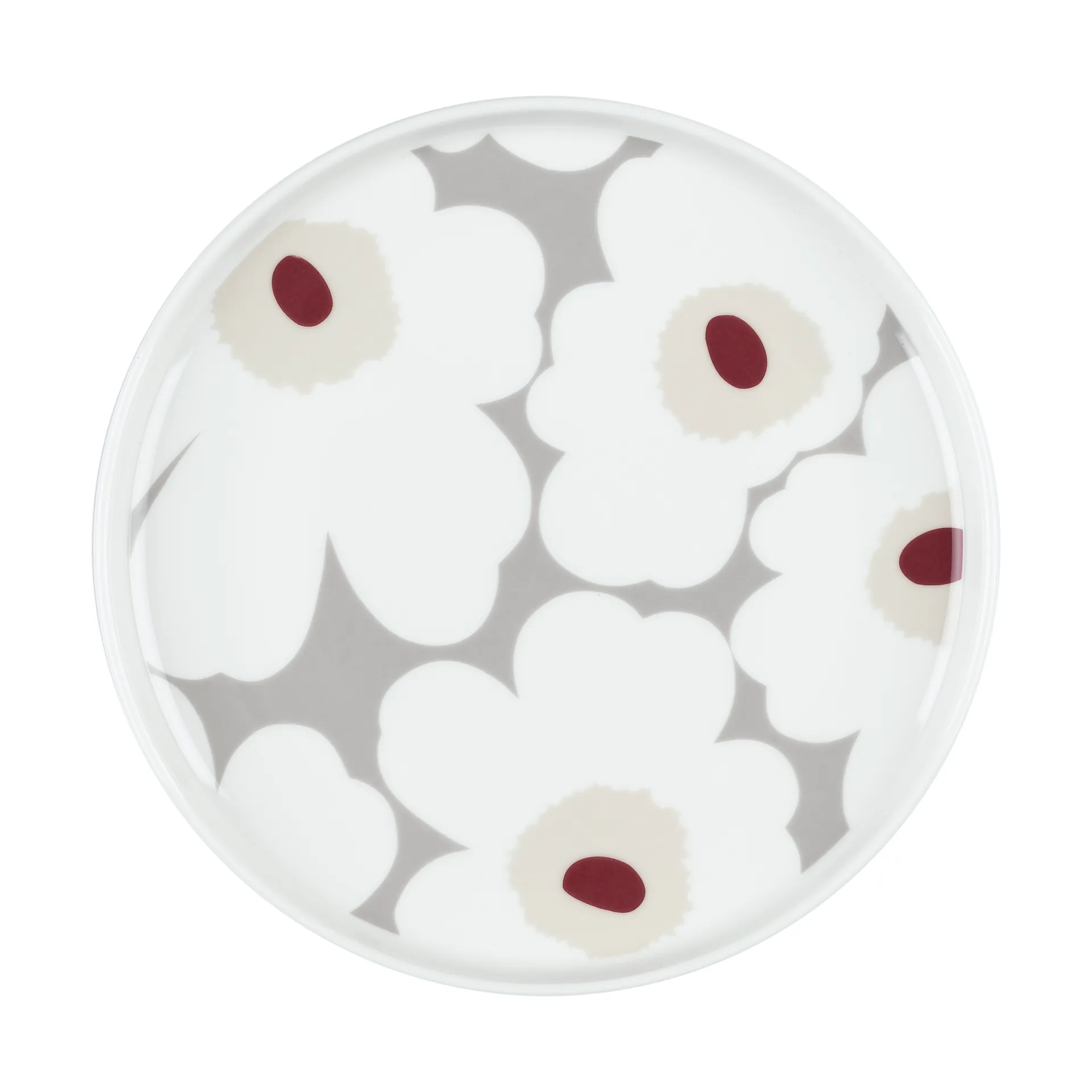 Unikko tallrik Ø20 cm, White-l. grey-red-yellow Marimekko