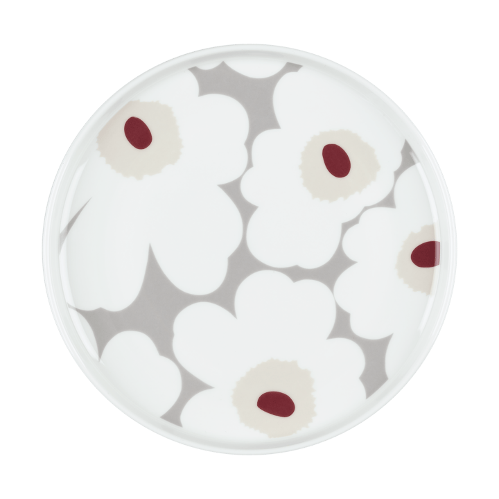 Unikko tallrik Ø20 cm, White-l. grey-red-yellow Marimekko