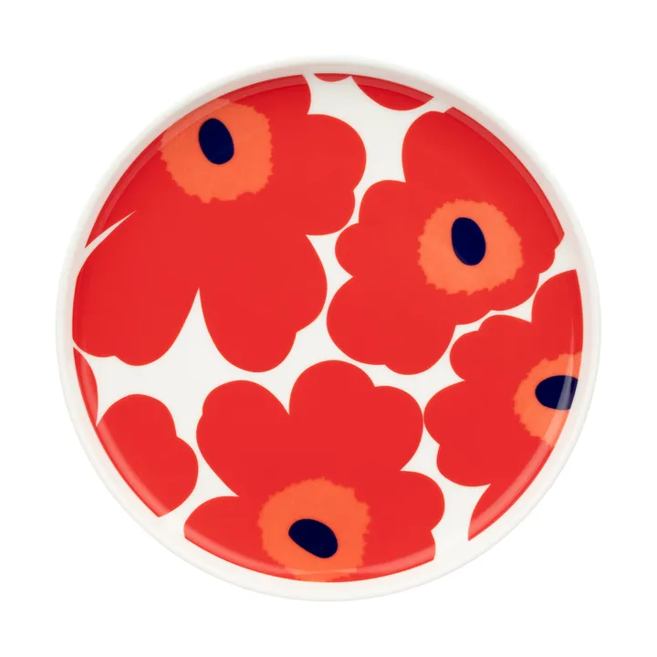 Unikko tallrik Ø20 cm - White-red-blue - Marimekko