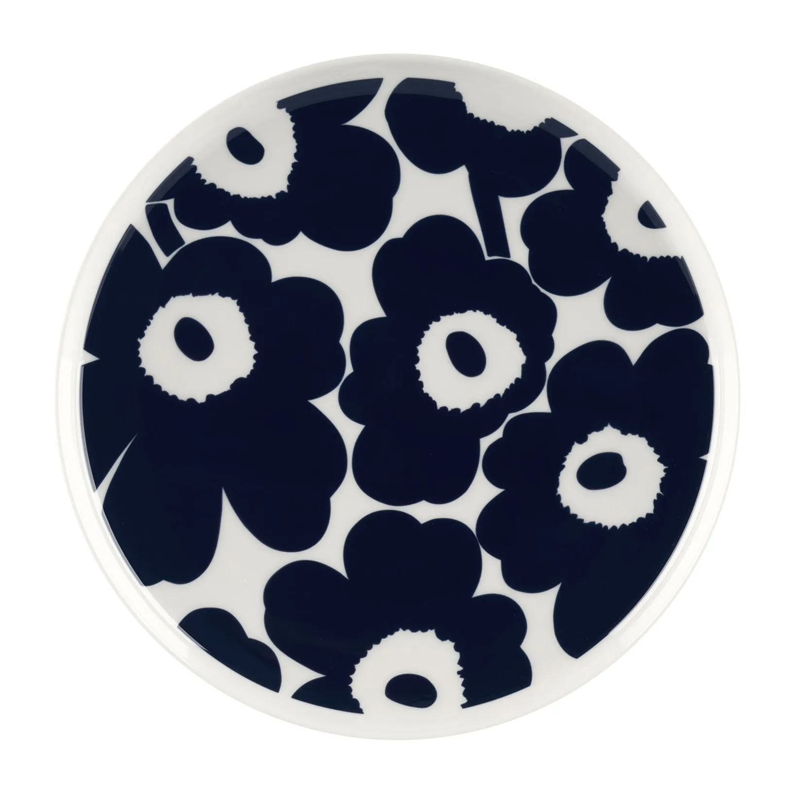 Unikko tallrik Ø25 cm, Vit-mörkblå Marimekko