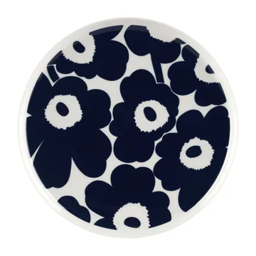 Unikko tallrik Ø25 cm - Vit-mörkblå - Marimekko