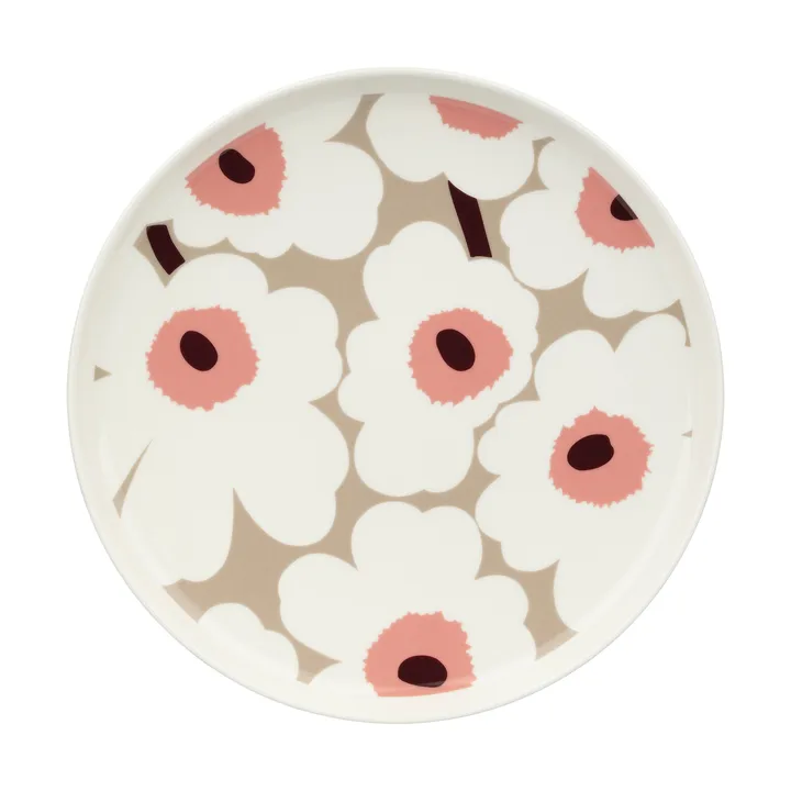 Unikko tallrik Ø25 cm - White-clay-powder-dark wine - Marimekko