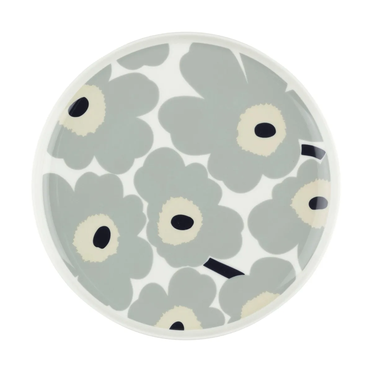 Marimekko Unikko tallrik Ø25 cm White-light grey-sand-dark blue