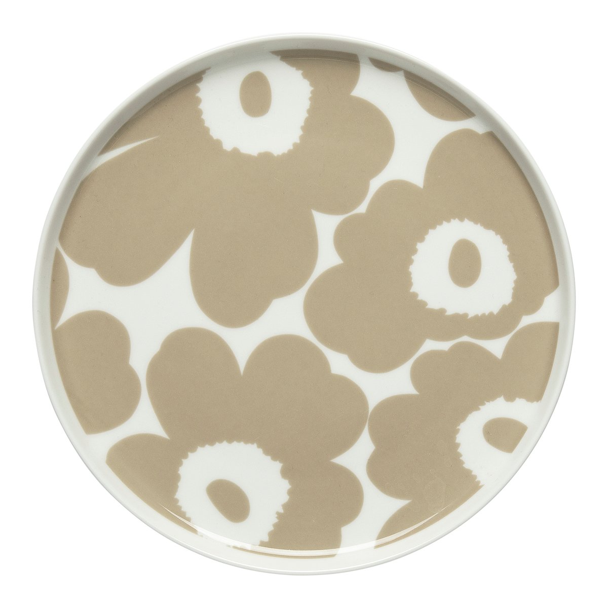 Marimekko Unikko tallrik beige-vit 20 cm | Skandinavisk Design | Mattallrikar | Beige