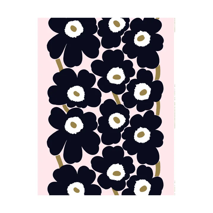 Unikko tyg - Pink-charcoal-light brown - Marimekko
