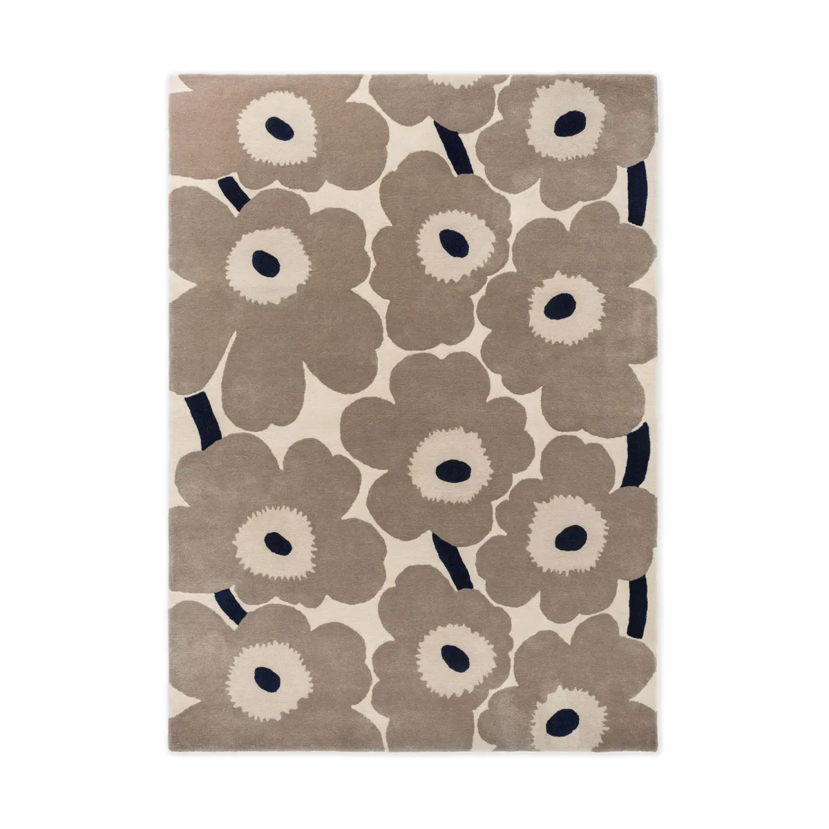 Marimekko Unikko ullmatta Greige, 140x200 cm