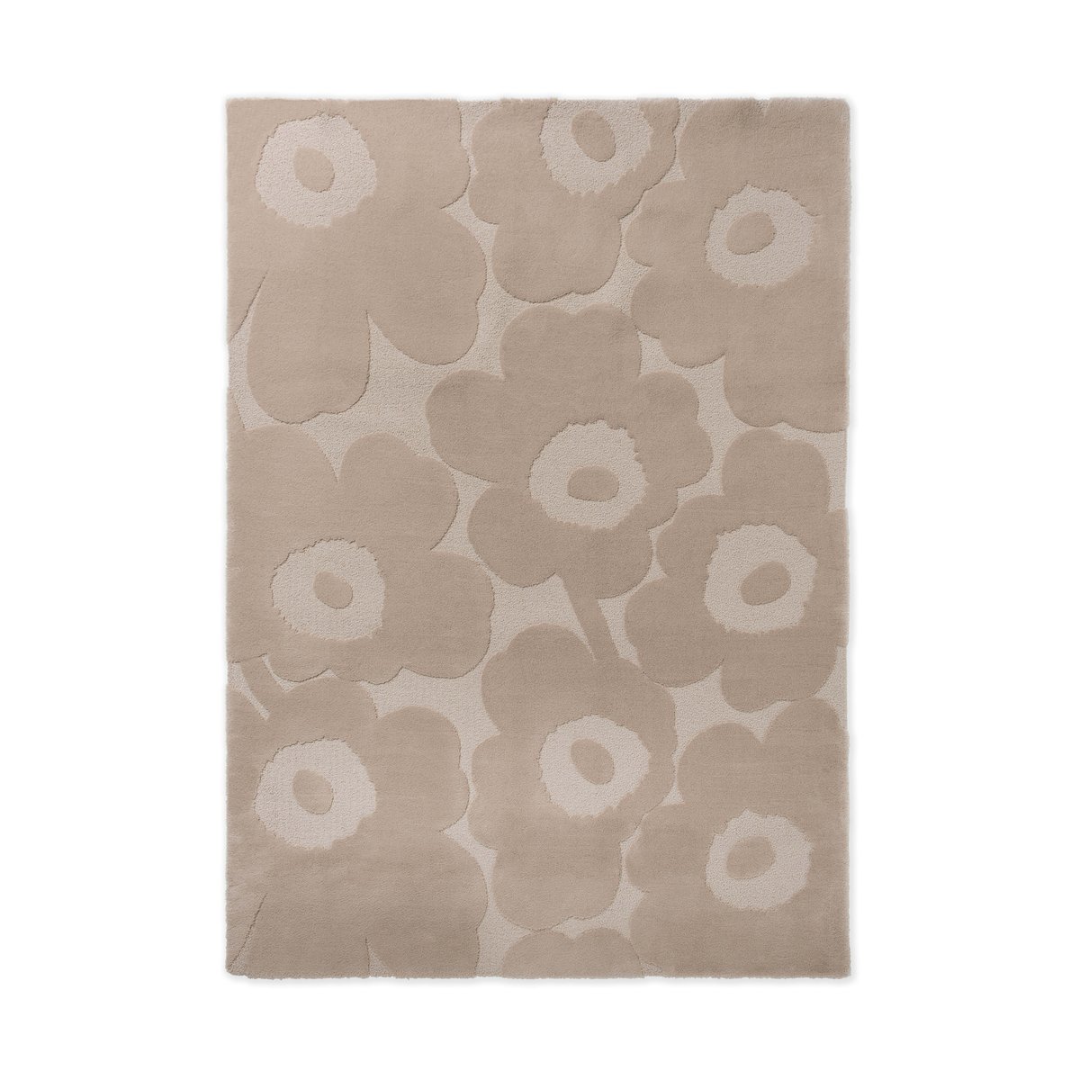 Marimekko Unikko ullmatta Light Beige, 170x240 cm | Skandinavisk Design | Ullmattor | Beige