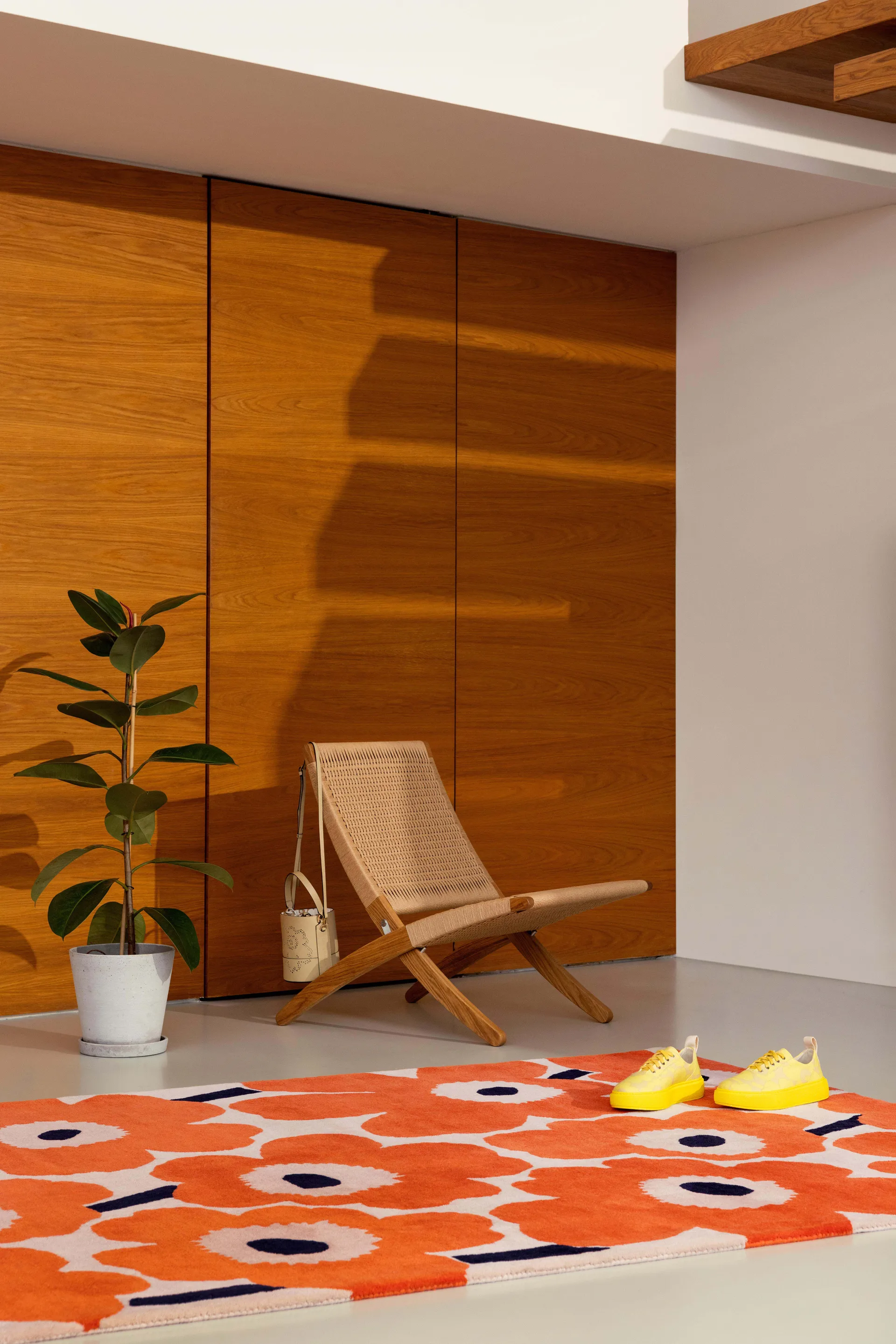 Unikko ullmatta, Orange Red, 250x350 cm Marimekko