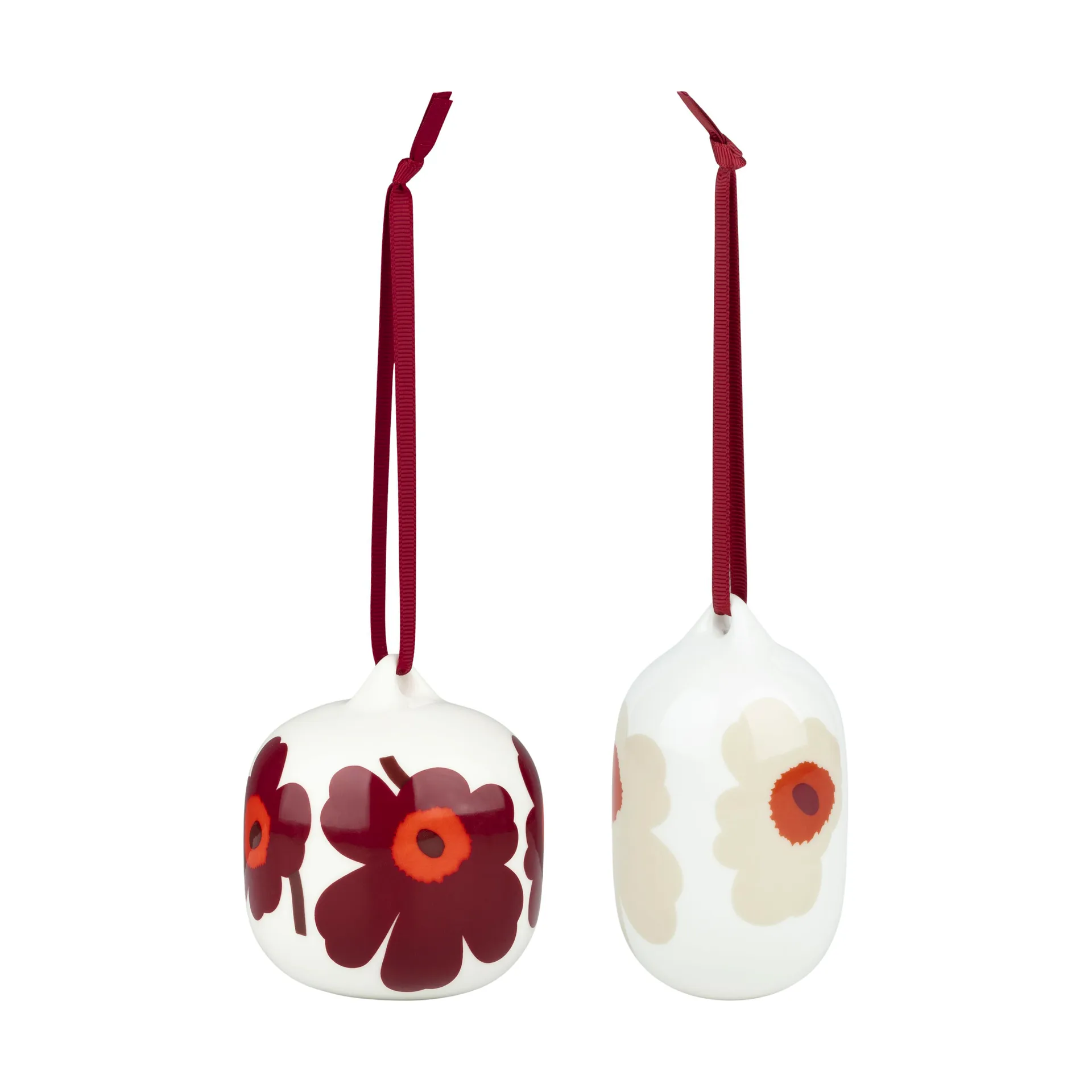 Unkko julkulor 2025 2 delar, White-red-beige Marimekko