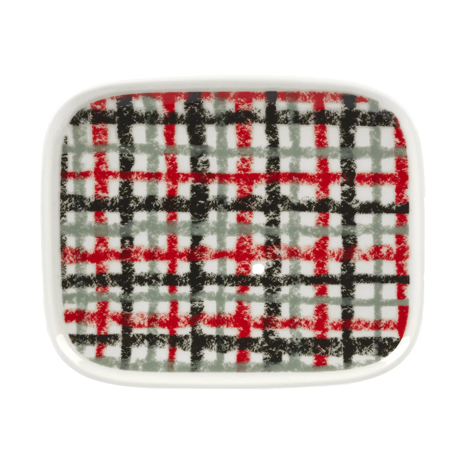 Urdimbre tallrik 12x15 cm, White-red-coal-sage Marimekko
