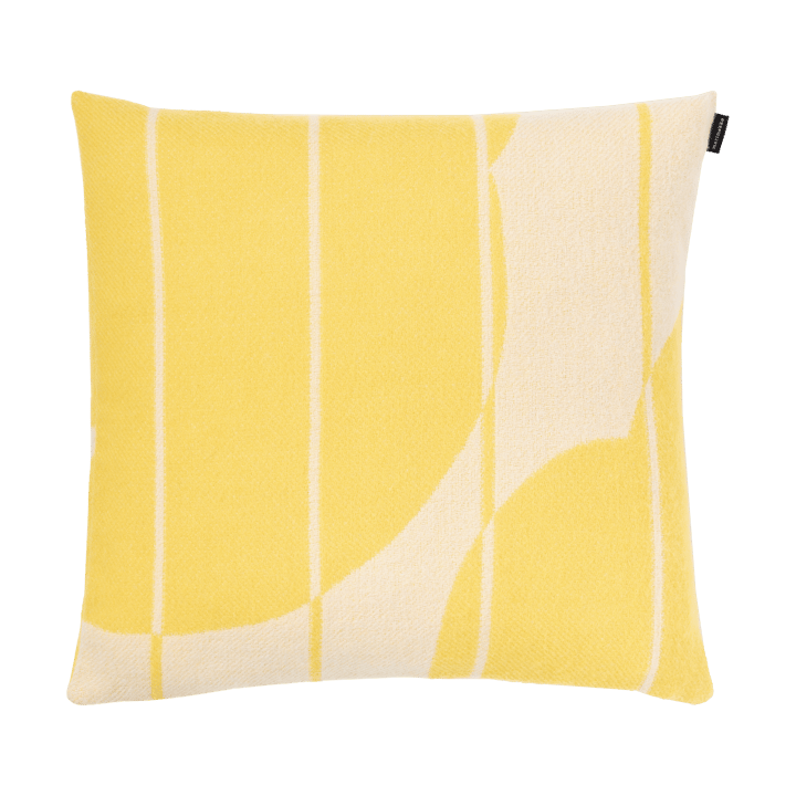 Vesi Unikko kuddfodral ull 50x50 cm - Spring yellow-ecru - Marimekko