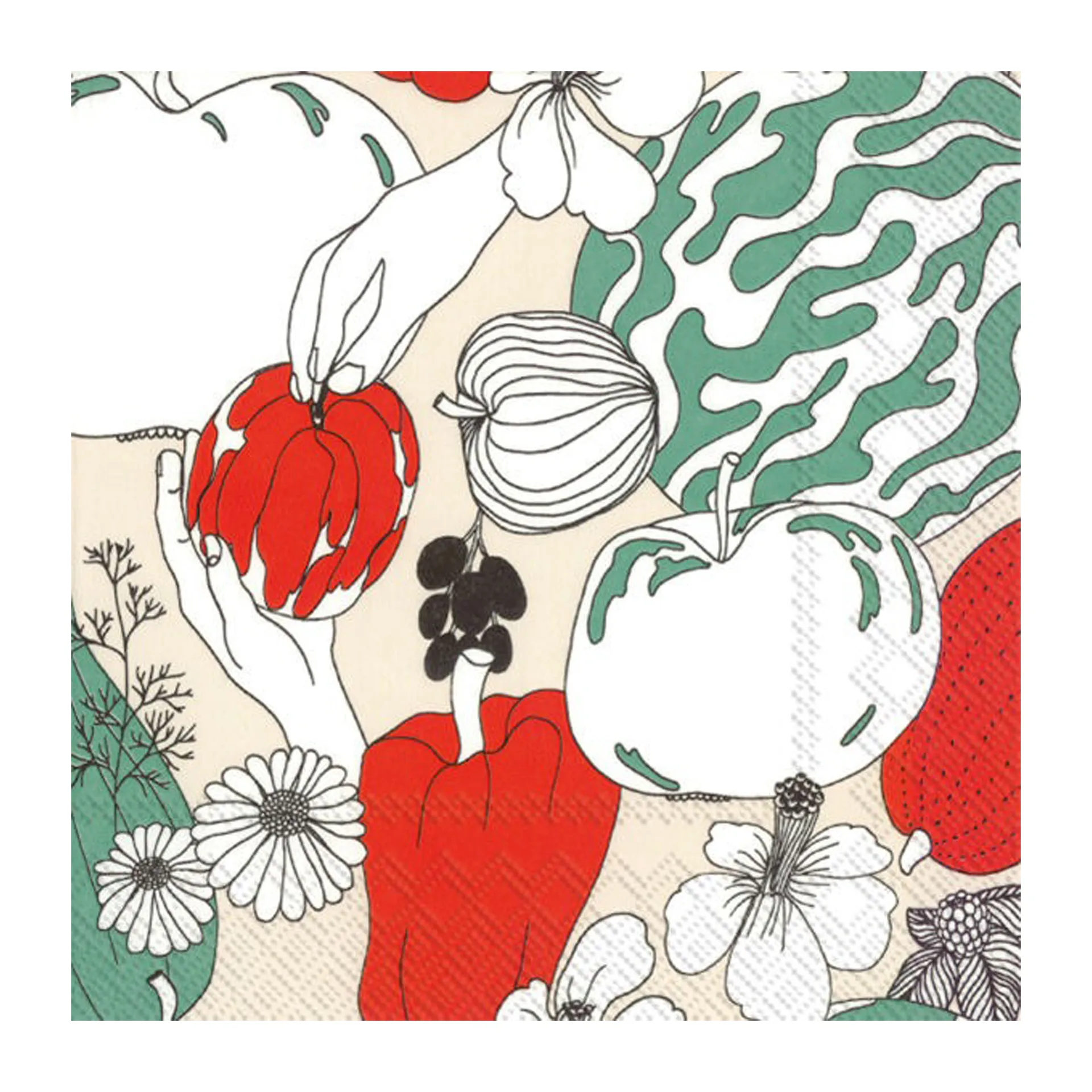 Vihannesmaa servett 33x33 cm 20-pack, Cream Marimekko