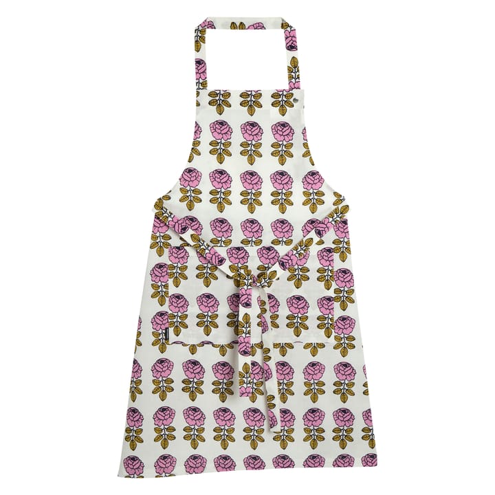 Vihkiruusu förkläde 85 cm - Off white-rosa-mörkblå - Marimekko