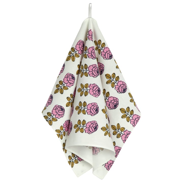 Vihkiruusu kökshandduk - Off white-rosa-blå - Marimekko