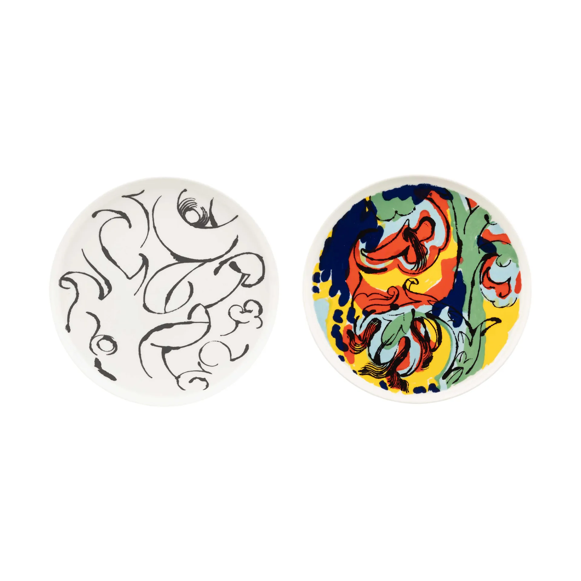 Vildstjälk & Kraftmo tallrik Ø25 cm 2 delar, White-black-multi Marimekko