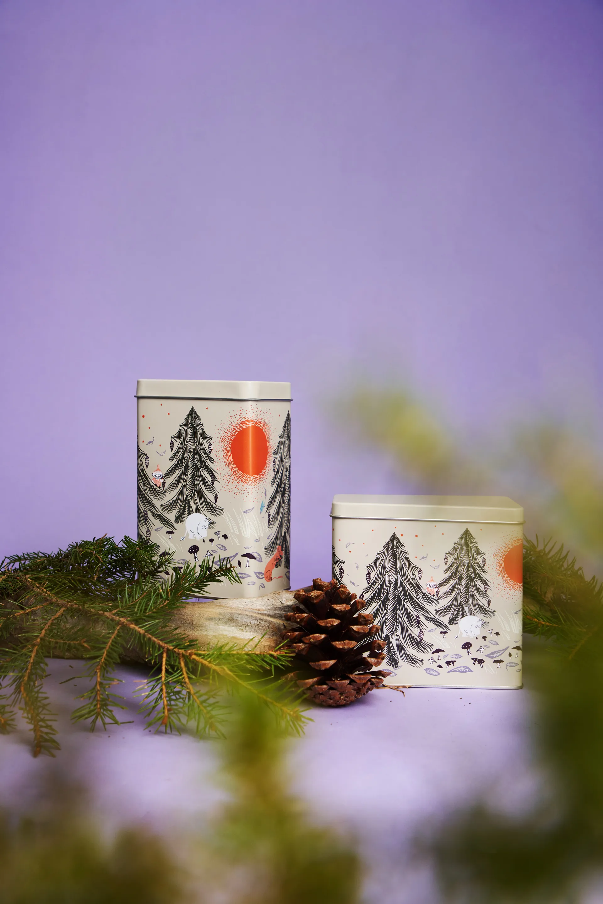 Mumin urskog avlång burk, Ljus, 15x14 cm Martinex