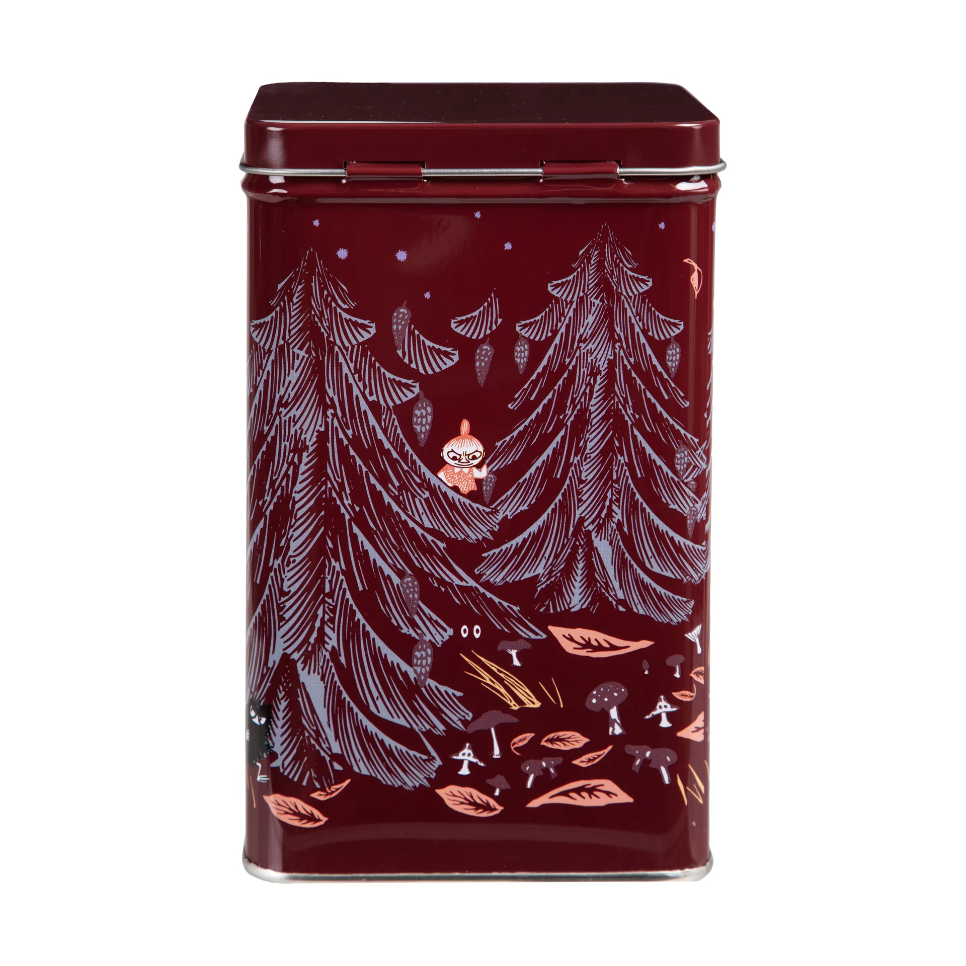 Mumin urskog fyrkantig kaffeburk, Röd, 10x16 cm Martinex