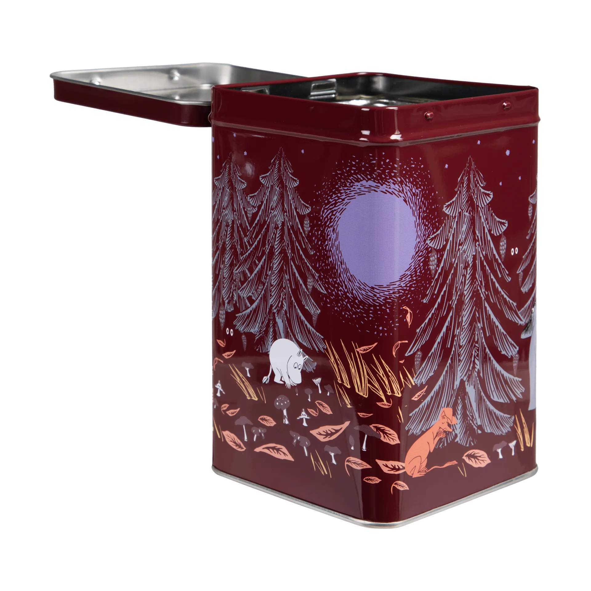 Mumin urskog fyrkantig kaffeburk, Röd, 10x16 cm Martinex