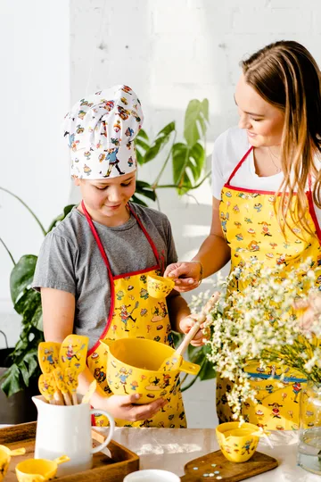 Pippi L bakar förkläde barn - Gul S, 39x47 cm - Martinex