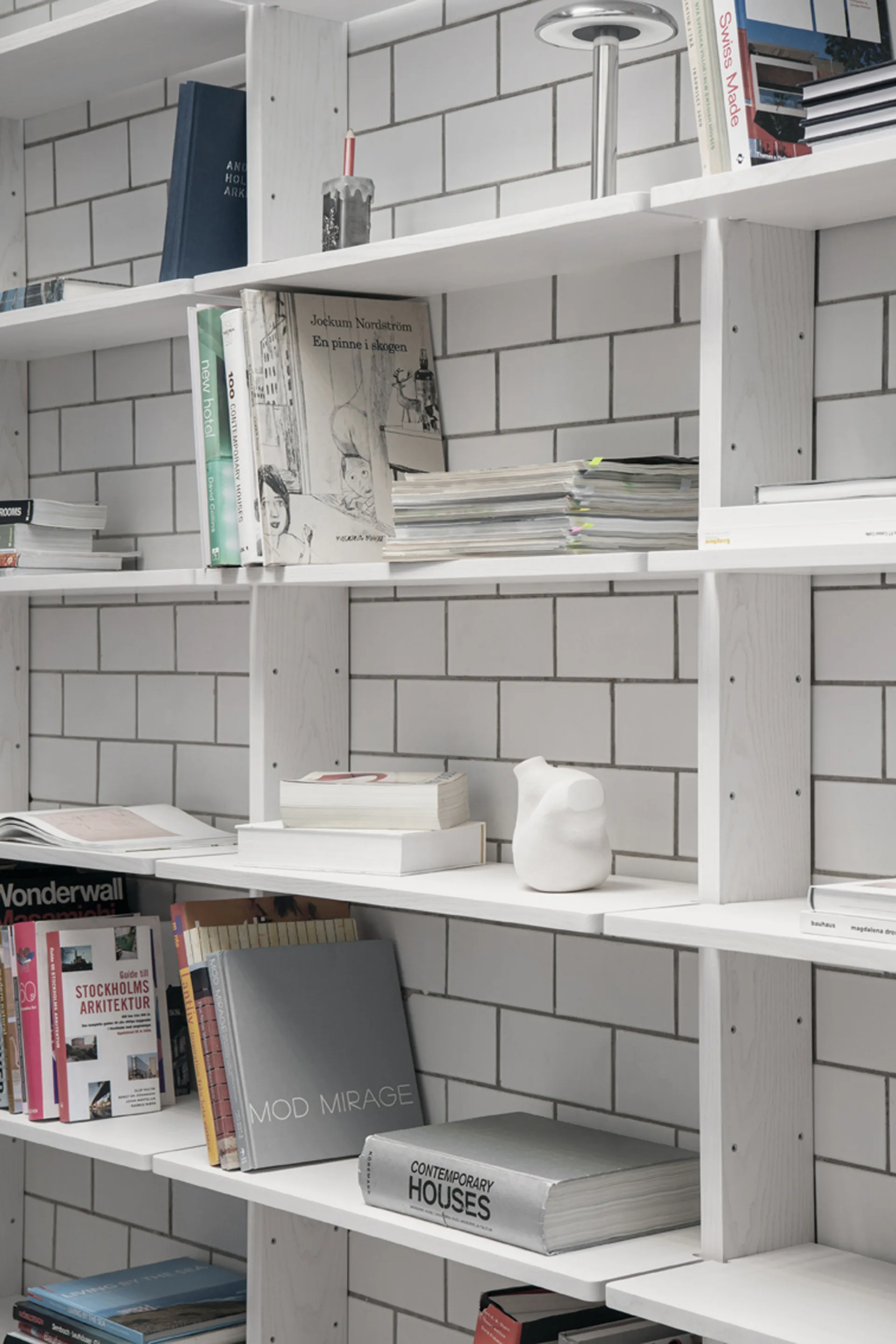 Gridlock Deep Shelf W800 hyllplan, White stained Ash Massproductions