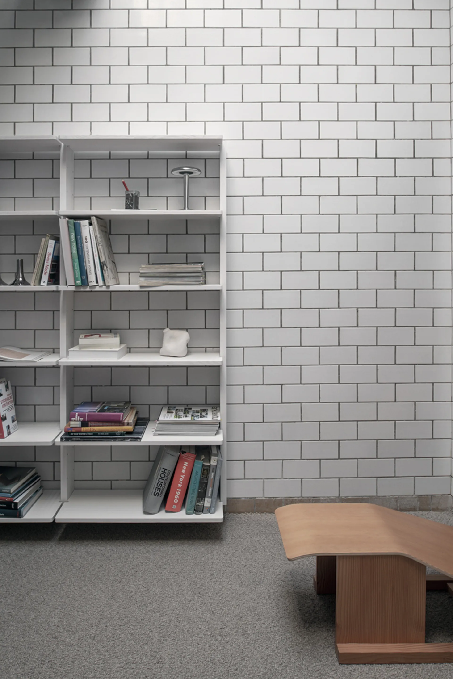 Gridlock Shelf W800 hyllplan, White stained Ash Massproductions