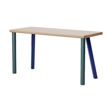 Homework skrivbord 140x60 cm - Bok-blå/grön - Massproductions