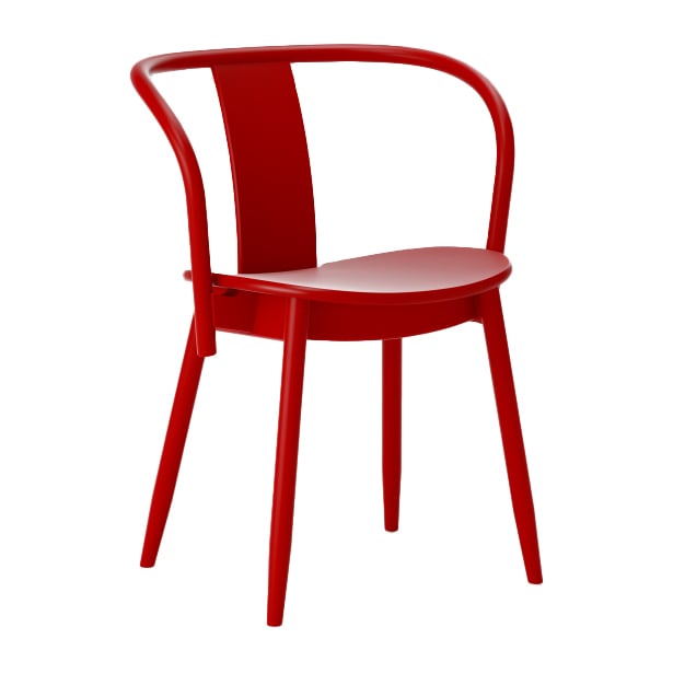 Massproductions Icha stol Rödlackerad bok | Skandinavisk Design | Stolar | Röd