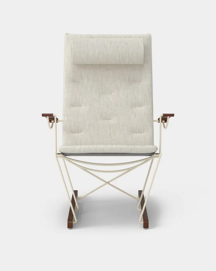 Spark Lounge Chair, ivory-valnötsbetsad bok, Romo Ruskin Quill 7757/10 Massproductions