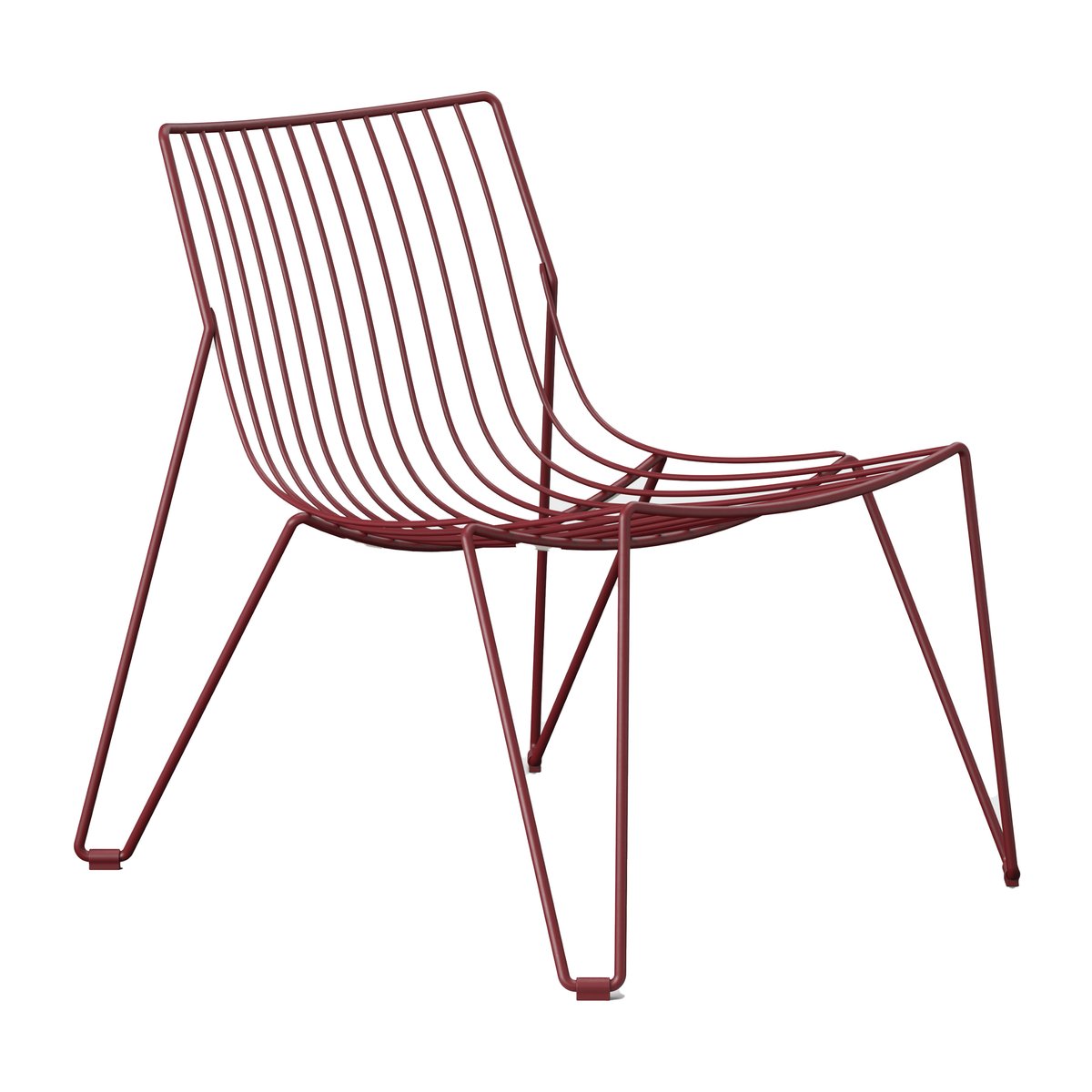 Massproductions Tio easy chair loungestol Wine Red | Skandinavisk Design | Trädgårdsfåtöljer | Röd