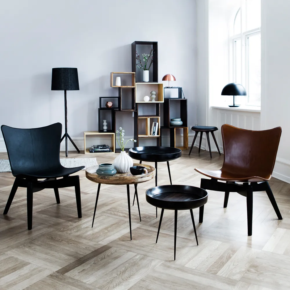 Bowl Small bord, mango sirka grey, svart stativ Mater