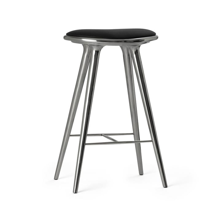 High stool barpall hög 74 cm - läder svart, aluminium stativ - Mater